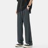Pantalones Casuales Bordados de Seda Helada Margiela para Hombre Primavera y Otoño Nuevos Rectos Adelgazantes Moda Callejera de Alta Costura Sueltos Simples