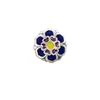 Plata pura s999 Azul Quemado Pegamento Flor Pequeña Agujero Grande Cuentas Separadas Cuentas Planas Pulsera de Cuerda Trenzada para Mano Collar Accesorios hechos a mano para DIY