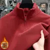 Sudadera Versátil Transfronteriza Mitad Otoño e Invierno con Cremallera Cuello Alto Más Terciopelo Europeo y Americano 2025 Tendencia Nueva Camisa de Manga Larga para Hombre