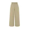 Pantalones de Traje Caqui de Cintura Alta Sueltos de Pierna Ancha para Mujer Otoño 2026 Nuevo Estilo Estilo Old Money Caídos de Pierna Recta Pantalones Casuales