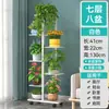 Estante para Flores Estante de Almacenamiento de Piso para Balcón Estante de Hierro para Sala de Estar Estante para Macetas de Rábano Verde Estante de Múltiples Niveles para Bonsái Desmontable
