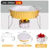 250 Caixas Douradas de Folha de Alumínio para Hot Pot e Vasos de Folha de Alumínio para Uso Externo para Embalagens para Levar Marmitas e Tigelas de Sopa 2000/3500ml