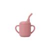 Copo de lanche infantil louça de bebê copo de lanche do bebê alça binaural portátil copo com conta-gotas infantil copo de aprendizado para beber silicone