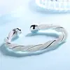 Pulseras Entrelazadas de Internet Europeo y Americano Yibaijia Pulseras Trenzadas Retorcidas Chapadas en Plata Pulseras Trenzadas de Malla Pulseras Abiertas