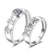 Anillos de Pareja Estilo Frío para Hombre y Mujer, Joyería Plateada Anillos Abiertos, Anillos de Boda en Vivo, Suministro Mayorista en Vivo de Douyin