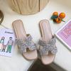 Nuevos Zapatos de Mujer de Verano, Zapatos Planos Suaves con Suela de Goma, Pantuflas Brillantes con Diamantes para Mujer, Pantuflas de Moda para Mujer Estilo Coreano