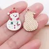 Aleación de Zinc Dibujos Animados Goteo de Aceite Copo de Nieve Papá Noel Muñeco de Nieve Colgante DIY Pulsera Llavero Accesorios de Joyería Colgante