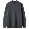 Suéter de cachemira de montaña para hombre, otoño e invierno, nuevo, de punto de color sólido grueso con cuello alto medio, camisa informal de negocios con base de cachemira.