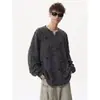 Camisa Original Masculina Tamanho Plus Manga Longa Gola Alta Quatro Estações Versátil Camisa de Alta Qualidade Bonita Solta Clássica Artística Estilo Nacional