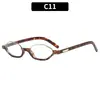 Nuevas gafas de sol de media montura estilo ojo de gato europeas y americanas de moda, montura ovalada pequeña a la moda, estilo de celebridad de internet, gafas de sol de aspecto natural