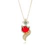 Novo estilo cheio de diamante Fox pingente colar moda personalizado viajante versátil luz de luxo micro embutido zircônio clavícula colar de corrente para as mulheres
