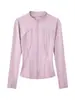 Ropa de Yoga para Mujer Chaqueta Deportiva de Cuello Alto Adelgazante Tacto Nude Transpirable Escote Anti-Fricción Fina y Duradera de Una Pieza Ceñida a la Cintura