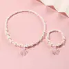 Set de Joyería de Sirena Estilo Europeo y Americano Transfronterizo, Collar de Cuentas Acrílicas de Sirena Colorido, Pulsera, Set de Joyería para Niñas