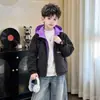 Chaqueta Acolchada de Otoño para Niños 2026 Elegante Top Falso de Dos Piezas para Niños Medianos y Grandes Ropa Gruesa y Cálida de Otoño/Invierno