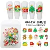 50 Peças de Decorações Mistas de Resina para Nail Art de Natal Desenho Animado Papai Noel Floco de Neve Sino Rena Enfeites de Unha