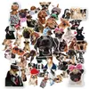 Nuevo set transfronterizo de 50 piezas de pegatinas creativas lindas y divertidas con temática de perros para decorar botellas de agua, equipaje y tabletas, pegatinas impermeables