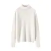 Suéter de Cachemira de Cuello Alto Consinee para Mujer, 100% Cachemira Pura, de Punto Grueso acanalado, Corte Ajustado, Suéter Base de Punto Adelgazante