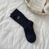 Meias de algodão sem costura com laço, felpa inglesa, femininas, finas, estilo ballet, bordadas, cor sólida, cano longo, versáteis, meias jk