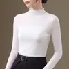Nuevo Top Térmico para Mujer 2026 con Cuello Semi Alto, Corte Ajustado, Malla Fina, Ligeramente Transparente, Sensación de Alta Gama para Otoño