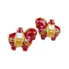 Mismo estilo que el colgante "Riqueza Instantánea" de esmalte de arena dorada antigua de la tienda de oro, nuevo colgante de caballo Tang rojo estilo chino con diamantes, al por mayor