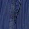 Roupas femininas de comércio exterior europeu e americano transfronteiriças ZA, populares no AliExpress, camisa jeans da moda de manga longa com bordas babadas