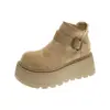 Botines de Mujer 226 Otoño Invierno Nuevos, Versátiles, con Hebilla, Suela de Plataforma, Altura Aumentada 7cm, Tobilleros para Mujer