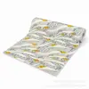Adesivos de parede autoadesivos IXPE transfronteiriços, padrão de onda com fio dourado azul e branco, rolo para renovação de papel de parede brilhante, atacado