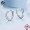 Aifule simple arete de aro de circonita fina con destellos, para combinar con todo, para mujer, plata esterlina s925, aretes chapados, joyería al por mayor