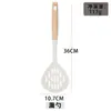 Conjunto de Utensílios de Cozinha de Silicone de Grau Alimentício, Conjunto de 8 Peças, Utensílios Domésticos Resistentes a Altas Temperaturas Antiaderentes com Cabo de Madeira de Faia, Concha de Sopa, Espátula, Utensílios de Cozinha