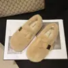 Zapatos Planos de Piel Sintética Franceses para Mujer Otoño Invierno Uso Exterior 2026 Nuevos Mocasines Peludos Mary Jane Planos Zapatos de Algodón con Más Terciopelo