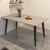 Mesa de Comedor Moderna Sencilla de Piedra Sinterizada con Cuatro Sillas para Apartamentos Pequeños Uso en Casa Mesa de Comedor Rectangular de Lujo Ligero Combinación de Muebles para Restaurante