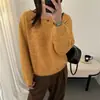 Diseño estilo coreano, suéter de punto holgado y adelgazante para mujer, primavera y otoño, casual y suave, top tipo jersey de hombros descubiertos para usar en capas