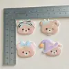 Urso de resina de desenho animado fofo Patches de acrílico Materiais para acessórios DIY feitos à mão Decorações para sapatos Cola creme Acessórios de cabelo para crianças