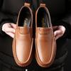 2022 Nuevos Zapatos de Cuero para Hombre de Piel de Vaca de Primera Capa con Zapatos Slip-on para Pie Zapatos para Hombre de Superficie Suave Antideslizantes