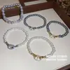 Princesa Peixe Pérola! Pulseira de Zircônia com Letra e Pérola Estilo Corte Francês, Sensação de Luxo Leve e Alto Padrão, Joia Vintage para Mulheres