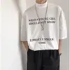Camiseta Masculina Gola Meia-alta Marca Tendência Cabeleireiro Design Masculino Nicho Gola Pequena Rapaz Manga Curta Manga Meia Alta
