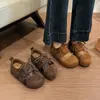 Sapatos Birkenstock grossos e feios-fofos com dedão para mulheres, novos sapatos derby versáteis de outono de 2026, mocassins casuais com cadarço