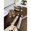 Primer Encuentro Temporada Zapatos Planos de Ballet Estrella Reductor de Edad Punta Redonda Corte Bajo Moño Terciopelo Tacón Bajo Zapatos de Una Sola Pieza Mujer