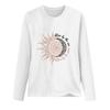 Sudadera Holgada Estampada de Primavera 2023 Cuello Redondo Manga Larga de Algodón Base Fresca Dulce Manga Larga Negra