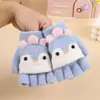 Guantes de invierno para niños marta de cristal pollo caricatura estudiante medio dedo solapa cálidos niños de 4 a 10 años guantes