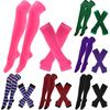 Calcetines Rayados Transfronterizos Calcetines de Navidad Calcetines de Halloween para Mujer Calcetines Altos Festival Europeo y Americano Cosplay Calcetines para Mujer Guantes