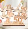 Decoração de Mesa Transfronteiriça de Madeira para 60º Aniversário de Casamento, Enfeites, Presente em Dinheiro, Sinal de Madeira com Número para Primeiro Aniversário