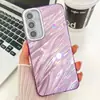 Funda de teléfono móvil IMD con orificios finos electrochapada para Samsung S24ULTRA tendencia A54 película para lente A55 patrón de plumas S24FE