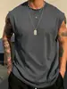 AliExpress 2026 Masculino Europeu e Americano Versátil Verão Casual Cor Sólida Manga Curta Gola Redonda Secagem Rápida Top Em Estoque Tendência