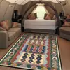 Tapetes de Chão Estilo Étnico Retro Americano Transfronteiriços, Tapetes Decorativos Persas Completos para Sala de Estar, Cobertores Resistentes ao Desgaste e Amigáveis à Pele para Mesas de Cabeceira