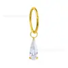 Pendientes de Piercing de Zirconia de Colores Gotas de Agua, Versión Dual Chapada en Oro de Aleación de Titanio, Pendientes Apilables Unisex, Suministro Transfronterizo