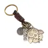 Llavero de Cuero Trenzado Nuevo Vintage de Venta Caliente Europea y Americana, Accesorio Decorativo Unisex, Adorno Colgante de Aleación