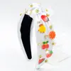 Diadema de Tela de Verano Transfronteriza con Pedrería, Diseño de Corona Alta, Nudo de Fruta, Sensación de Lujo de Alta Gama, Hecha a Medida para Mujeres