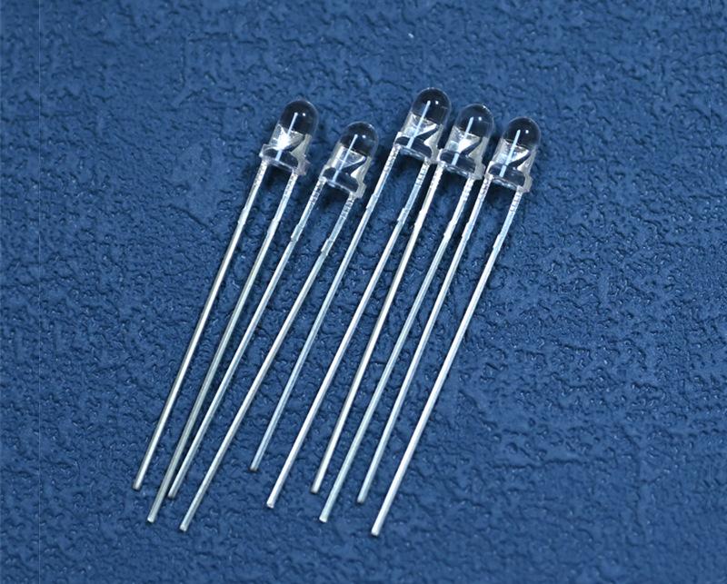 浙江3mm圆头无色透明绿色发光二极管f3灯珠超高亮款翠绿光led指示灯珠生产厂家