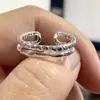 Anel de Prata Esterlina S925 para Mulheres, Estilo de Nicho de Alto Padrão, Não Desbota, Anel de Dedo Versátil Estilo Ins, Joia Coreana de Ponta Aberta
